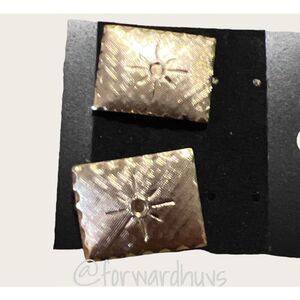 ☑️ Vintage Men's Gold Tone Cuff Links with Sunburst Etching